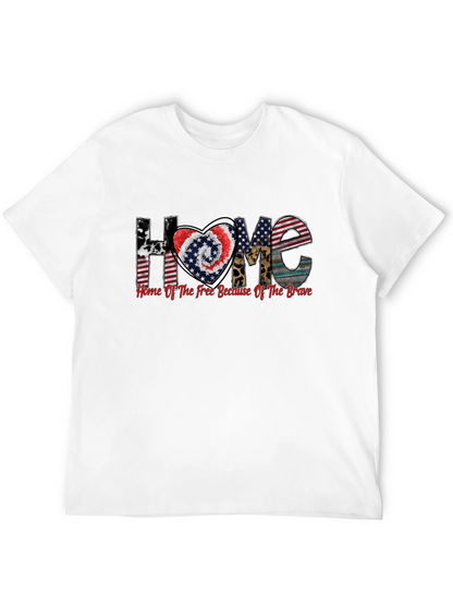 Camiseta Negra Patriótica Hogar de los Valientes