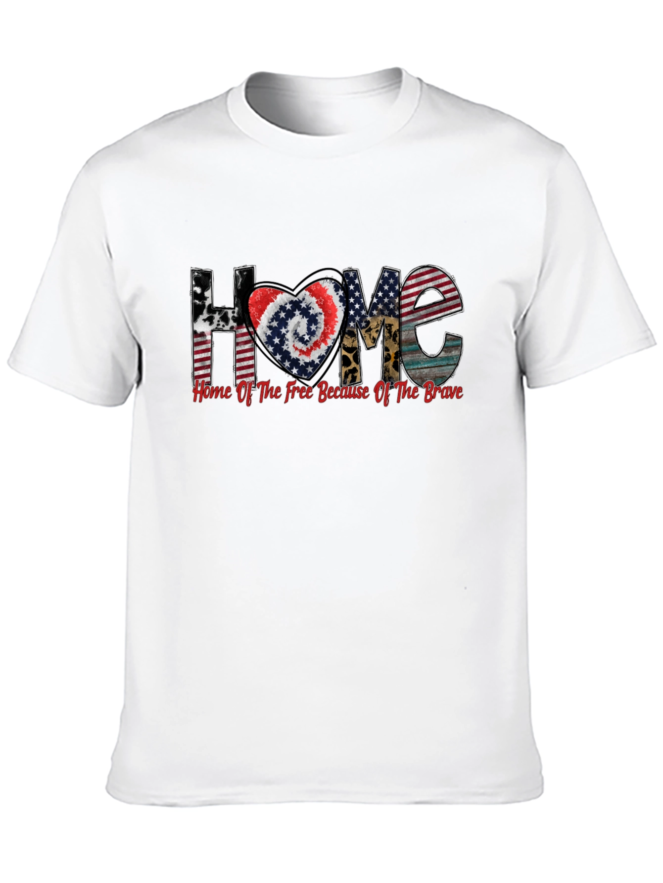 Camiseta Negra Patriótica Hogar de los Valientes