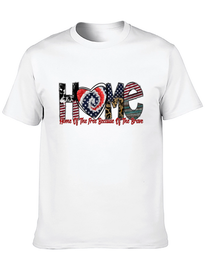 Camiseta Negra Patriótica Hogar de los Valientes