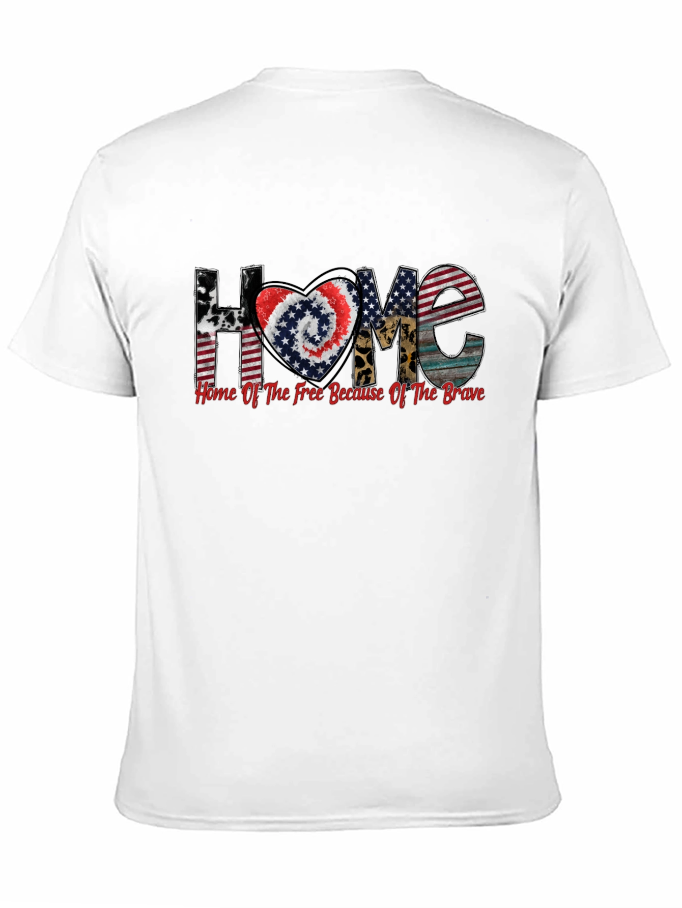 Camiseta Negra Patriótica Hogar de los Valientes