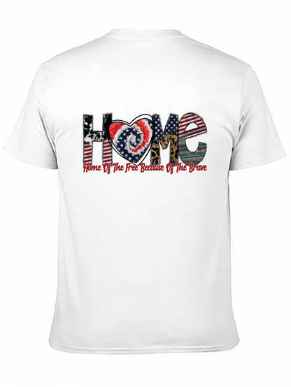 Camiseta Negra Patriótica Hogar de los Valientes