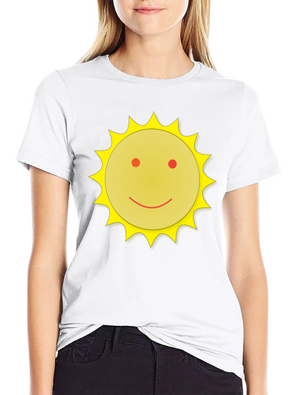 Camiseta Negra con Sol Sonriente - Casual y Divertida