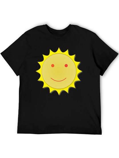 Camiseta Negra con Sol Sonriente - Casual y Divertida