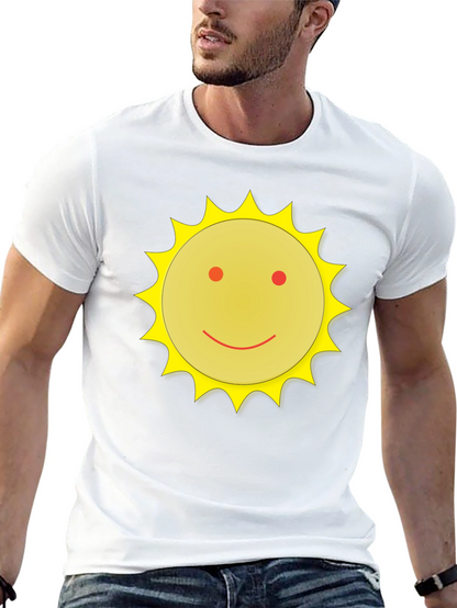 Camiseta Negra con Sol Sonriente - Casual y Divertida