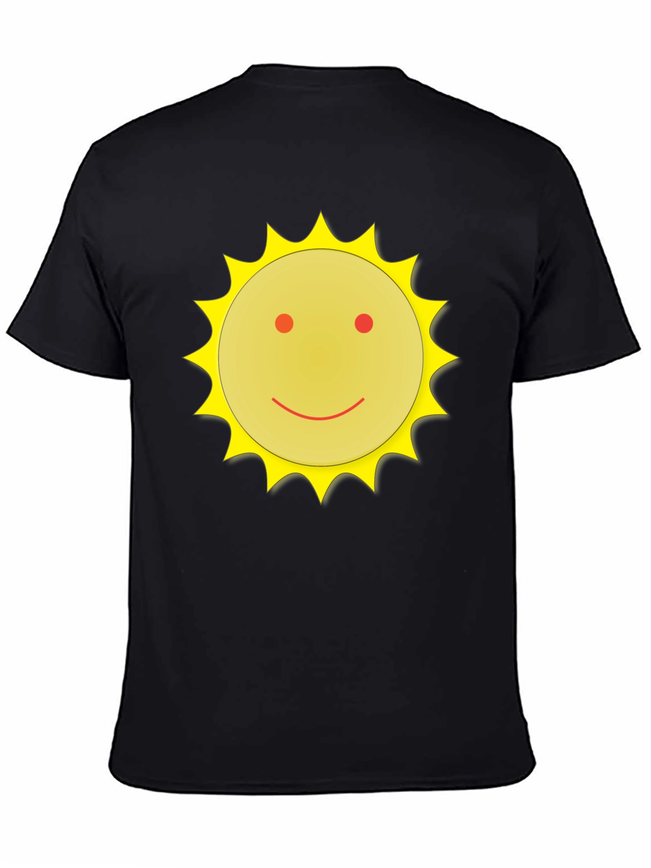 Camiseta Negra con Sol Sonriente - Casual y Divertida