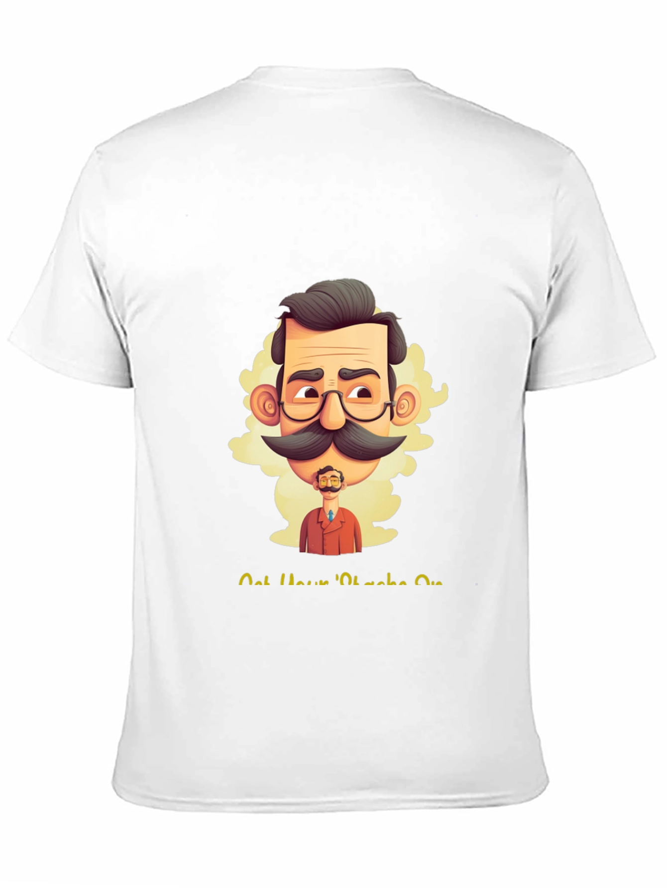 Camiseta Negra con Diseño Gráfico de Bigote