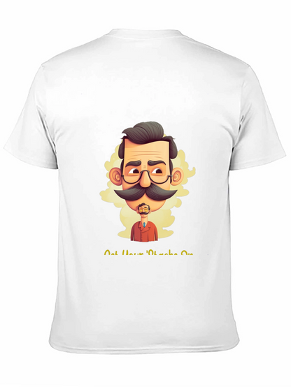 Camiseta Negra con Diseño Gráfico de Bigote