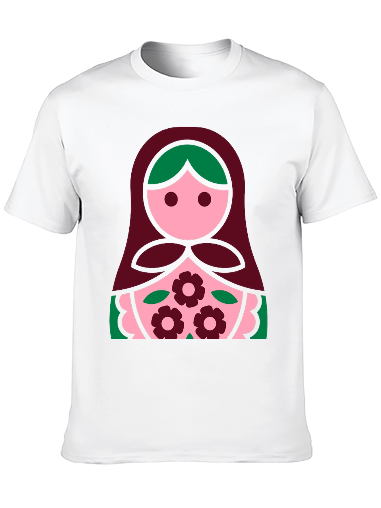 Camiseta Negra con Diseño de Muñeca Rusa