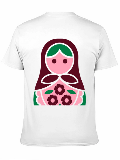 Camiseta Negra con Diseño de Muñeca Rusa