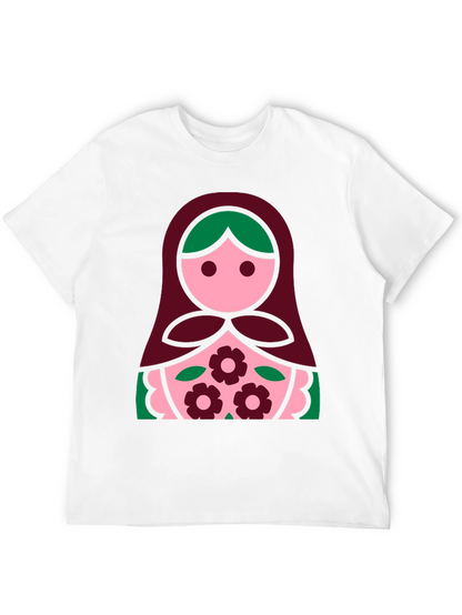 Camiseta Negra con Diseño de Muñeca Rusa
