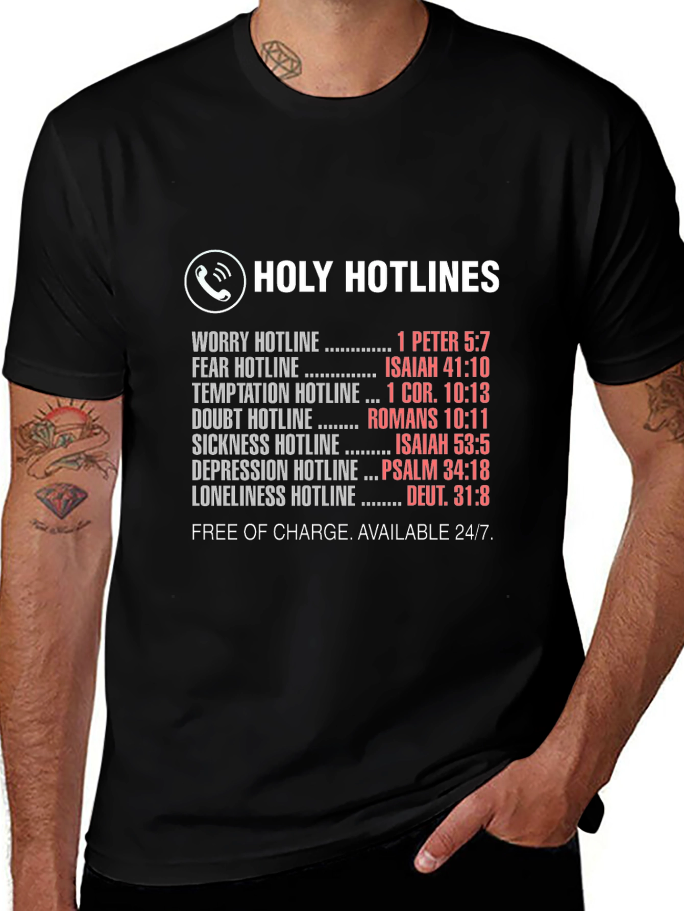 Camiseta Unisex Holy Hotlines - Ayuda Espiritual 24/7