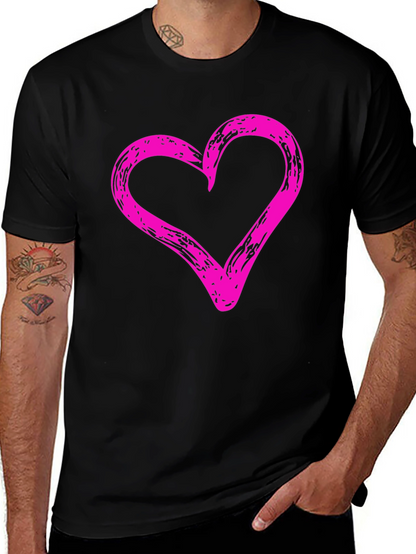 Camiseta Negra con Corazón Rosa