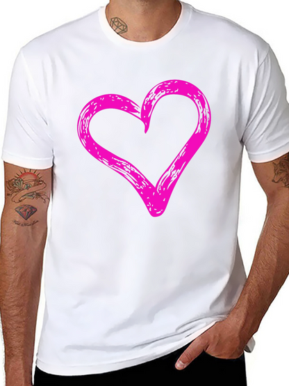 Camiseta Negra con Corazón Rosa
