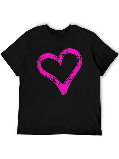 Camiseta Negra con Corazón Rosa