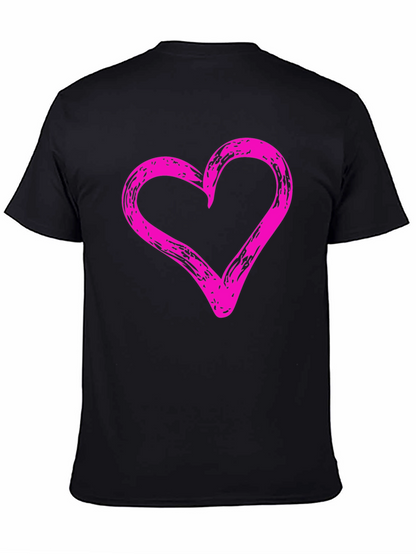 Camiseta Negra con Corazón Rosa