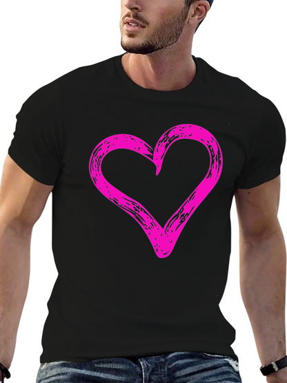 Camiseta Negra con Corazón Rosa