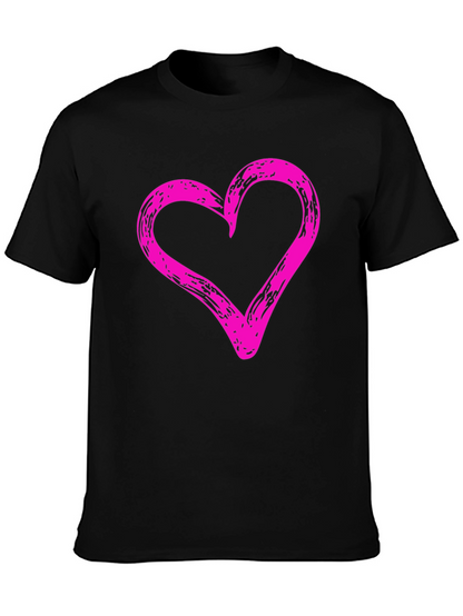 Camiseta Negra con Corazón Rosa