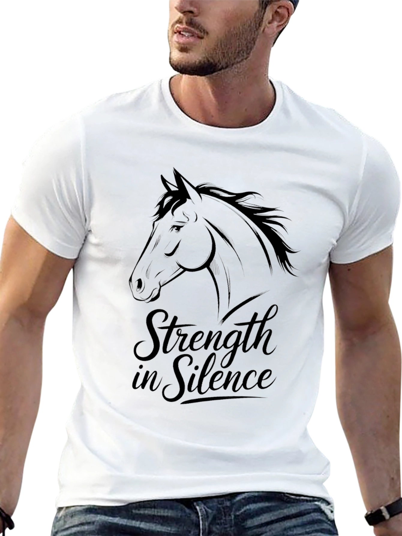 Camiseta Negra Fuerza en Silencio