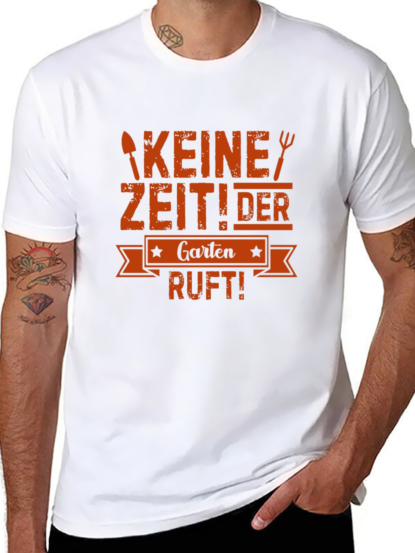 Camiseta Negra Keine Zeit! Der Garten Ruft!