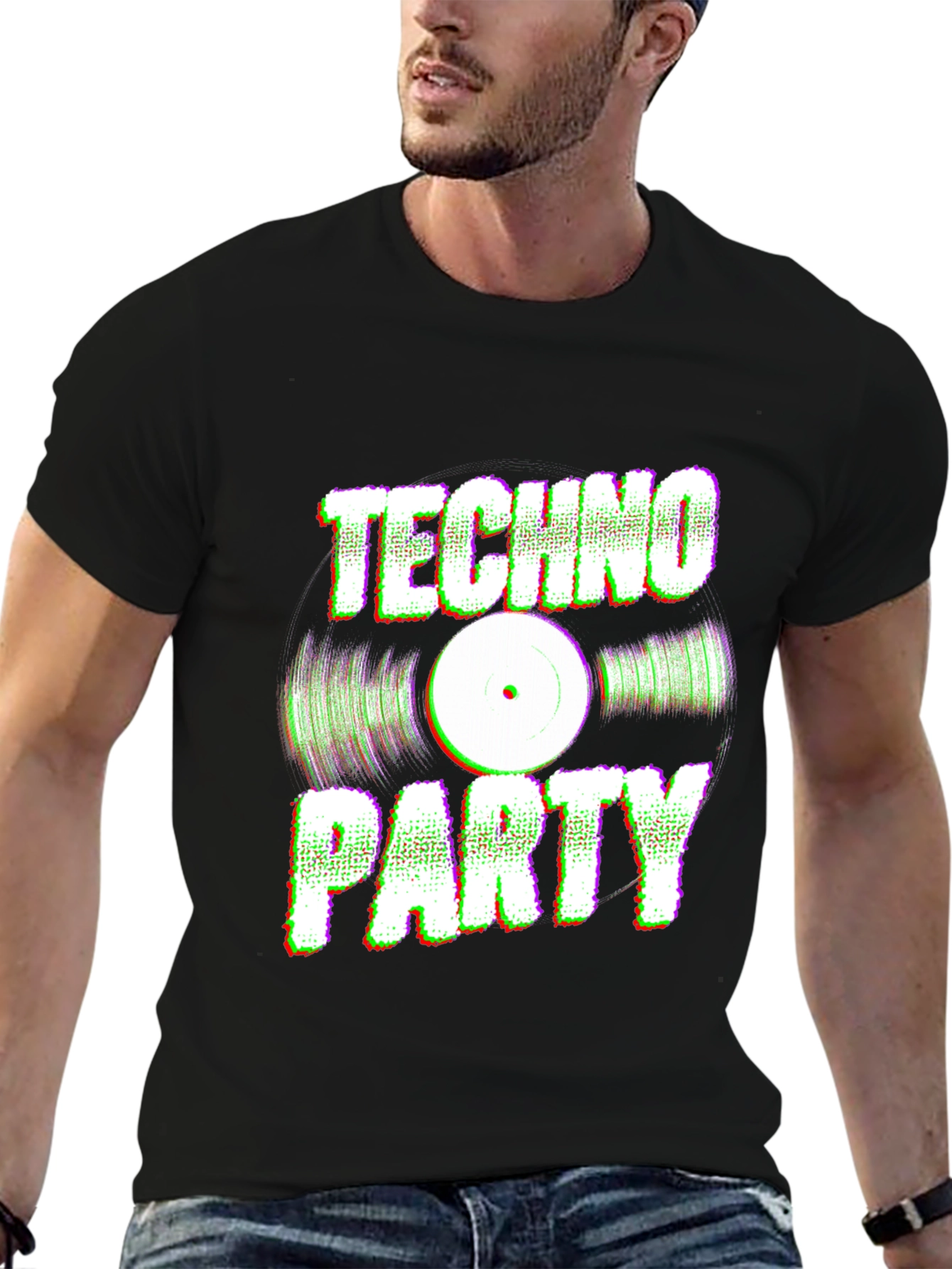 Camiseta Negra Techno Party
