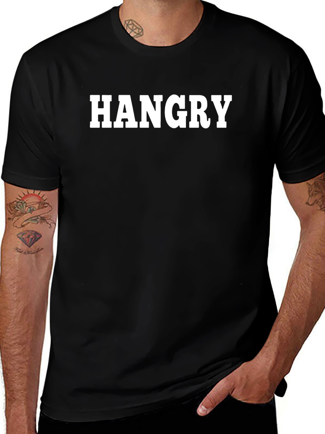 Camiseta Negra Hangry para Hombre