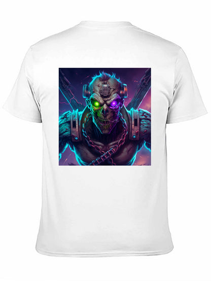 Camiseta Negra con Diseño Gráfico de Criatura Cibernética