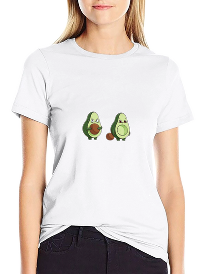 Camiseta Negra con Diseño de Aguacates