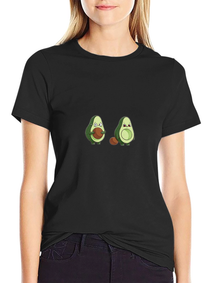 Camiseta Negra con Diseño de Aguacates