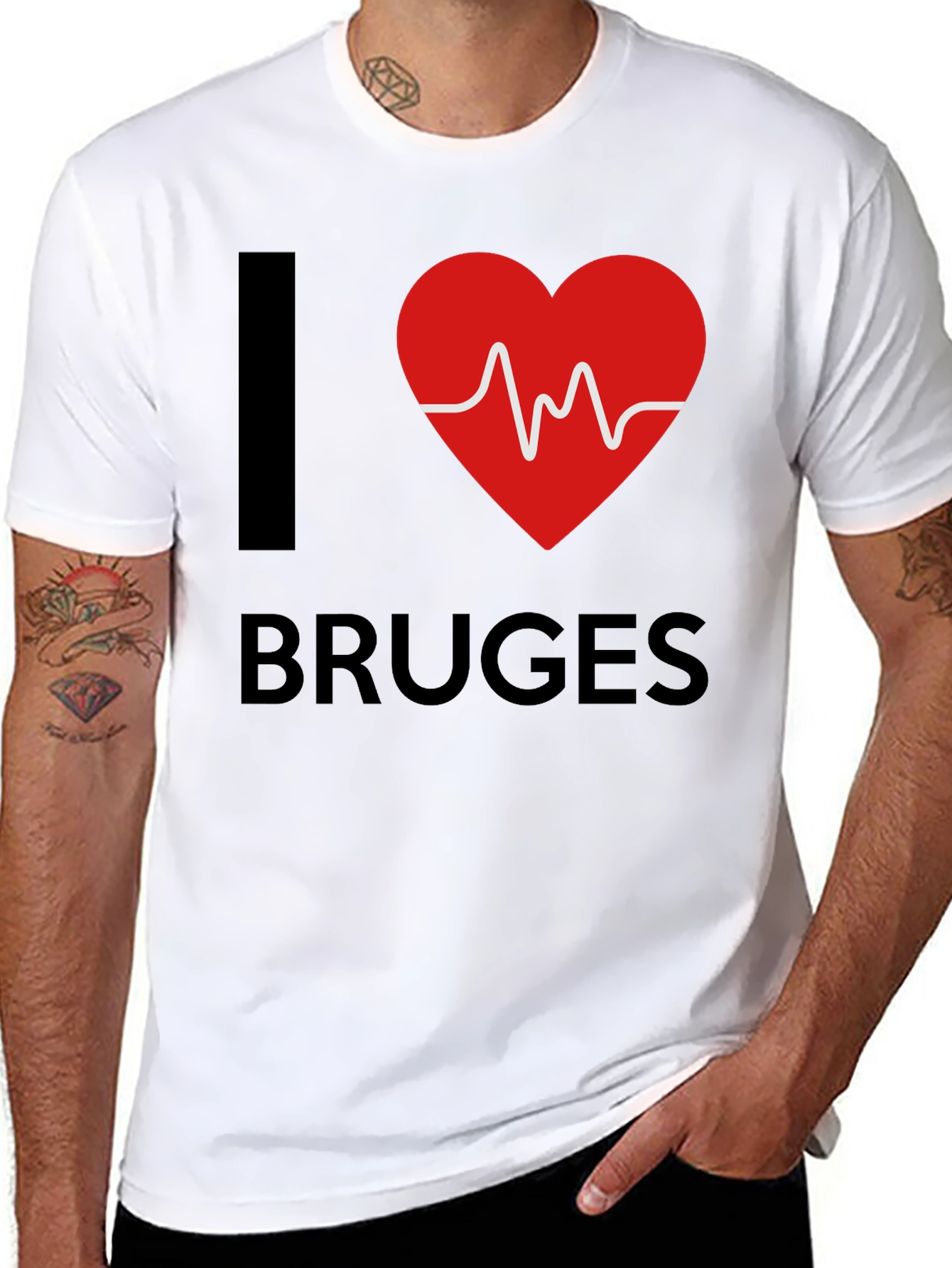 Camiseta Negra I ❤️ Bruges