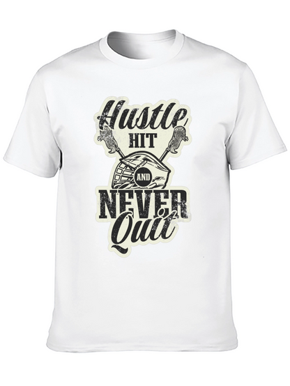 Camiseta Negra Hustle Hit Never Quit Lacrosse