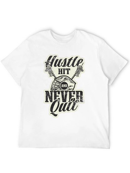Camiseta Negra Hustle Hit Never Quit Lacrosse