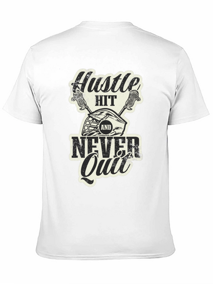 Camiseta Negra Hustle Hit Never Quit Lacrosse
