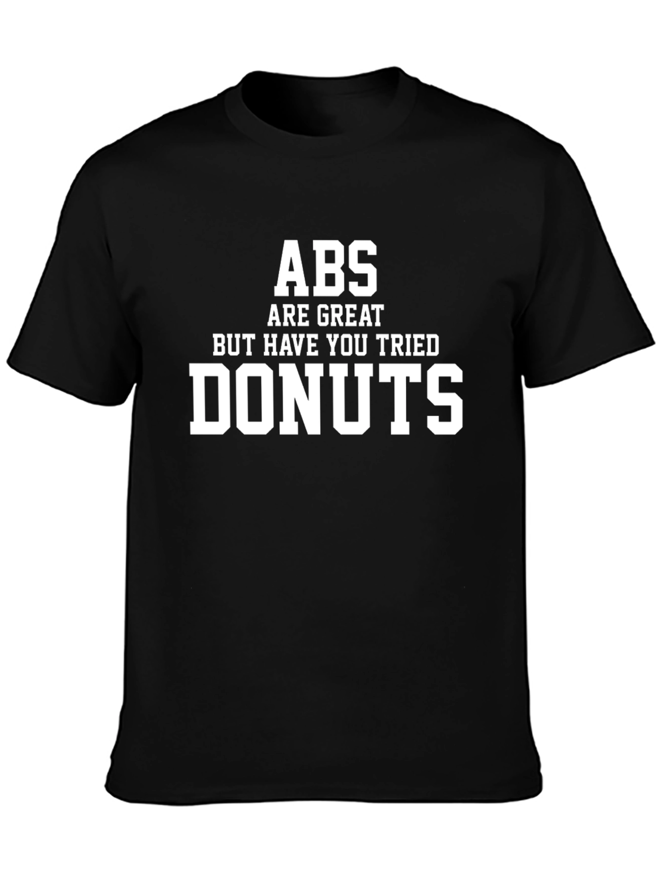 Camiseta Negra Divertida: ¡Abs vs Donas!