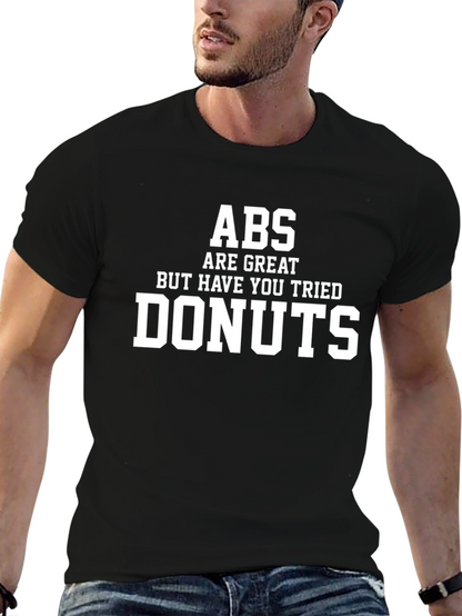 Camiseta Negra Divertida: ¡Abs vs Donas!