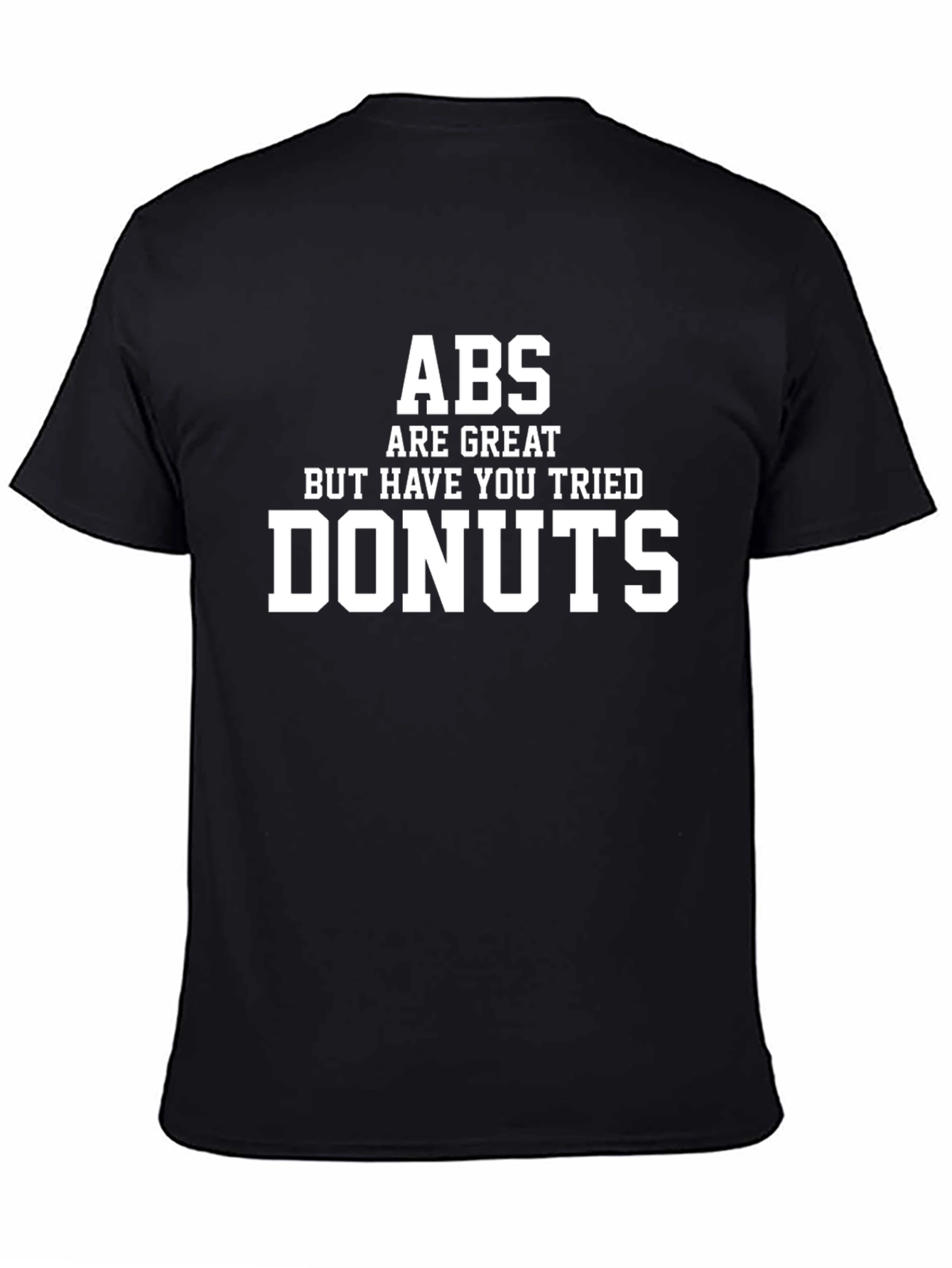 Camiseta Negra Divertida: ¡Abs vs Donas!