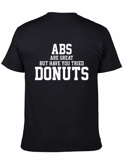Camiseta Negra Divertida: ¡Abs vs Donas!