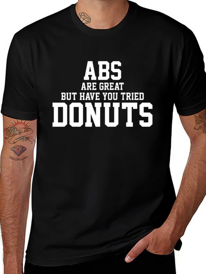 Camiseta Negra Divertida: ¡Abs vs Donas!