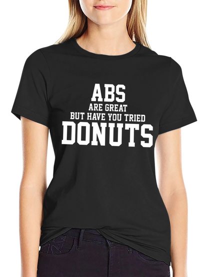 Camiseta Negra Divertida: ¡Abs vs Donas!