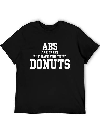 Camiseta Negra Divertida: ¡Abs vs Donas!