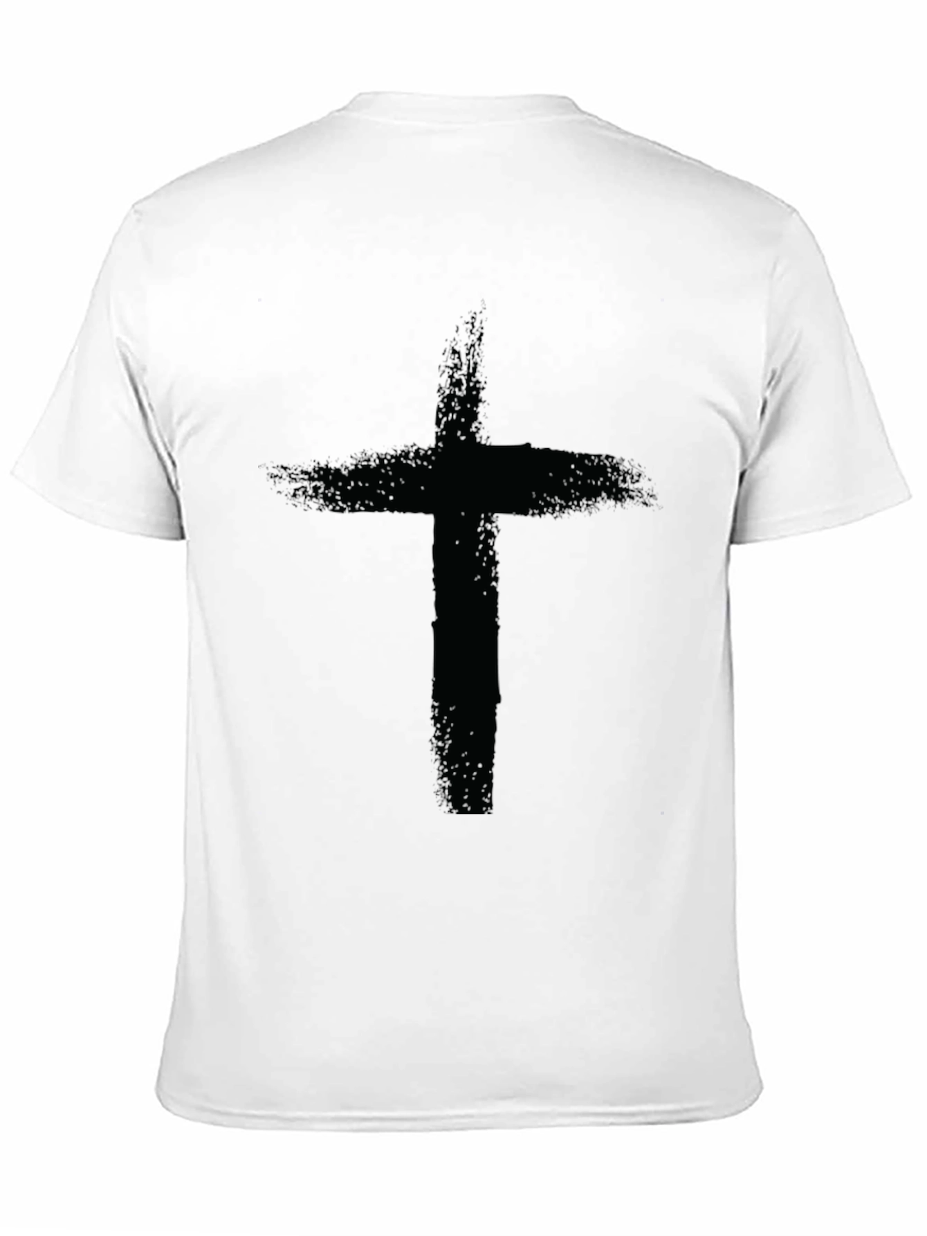 Camiseta Negra con Cruz Grunge para Hombre