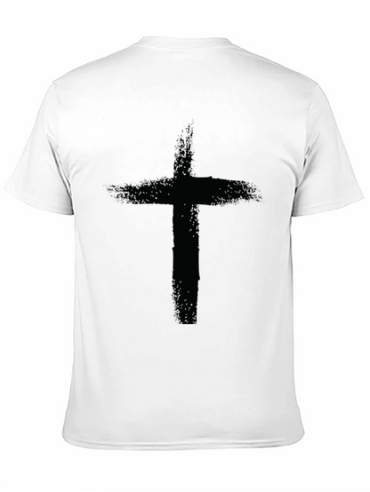 Camiseta Negra con Cruz Grunge para Hombre