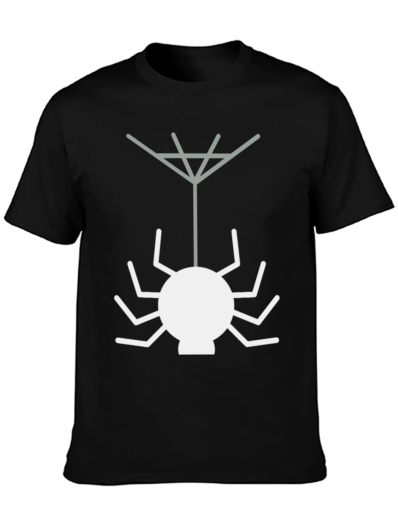Camiseta Negra con Diseño de Araña Geométrica