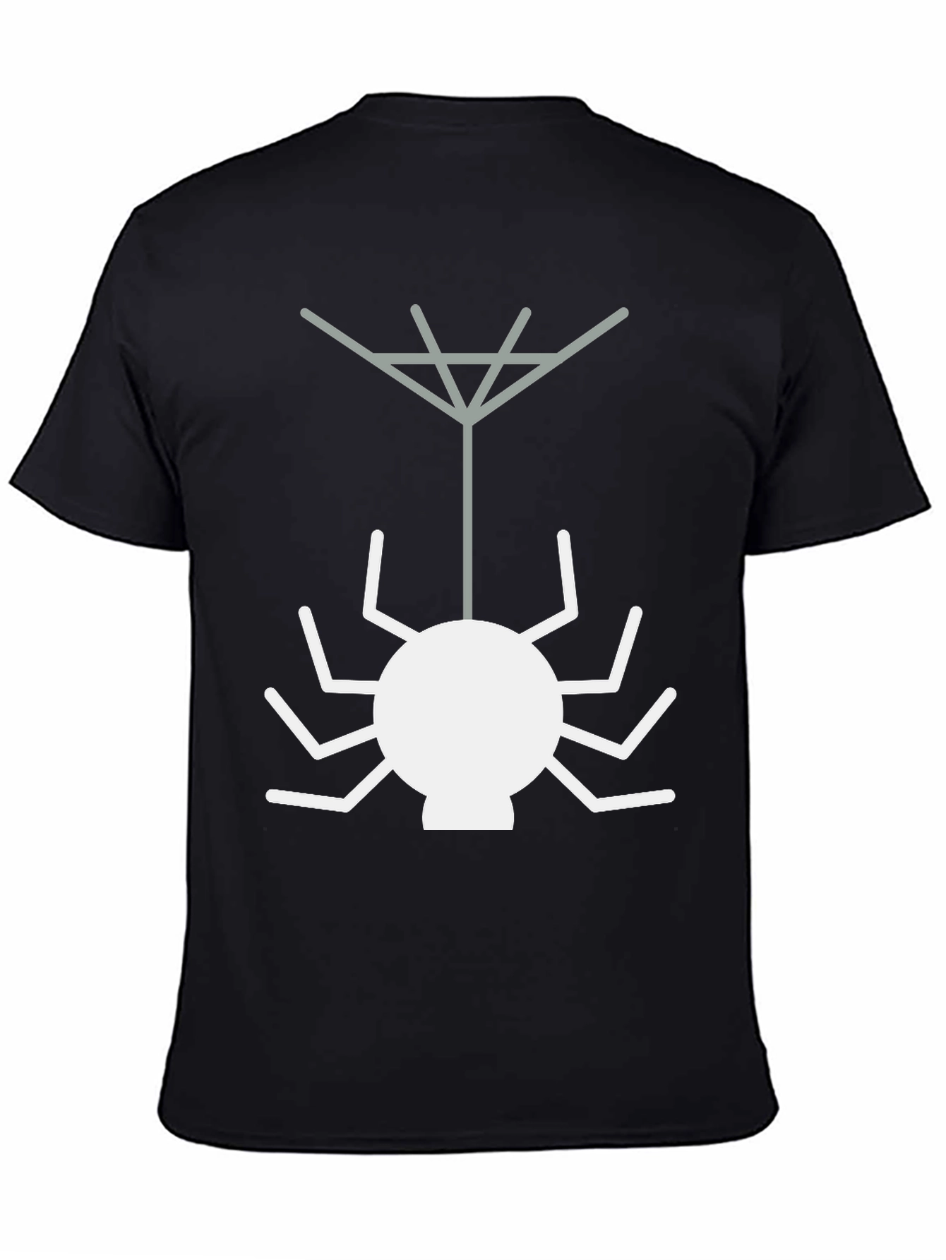 Camiseta Negra con Diseño de Araña Geométrica