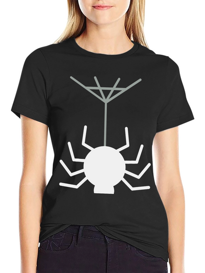 Camiseta Negra con Diseño de Araña Geométrica