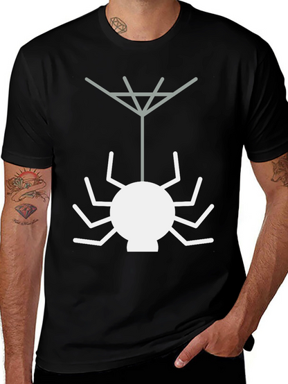 Camiseta Negra con Diseño de Araña Geométrica