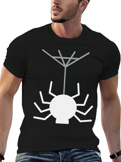 Camiseta Negra con Diseño de Araña Geométrica