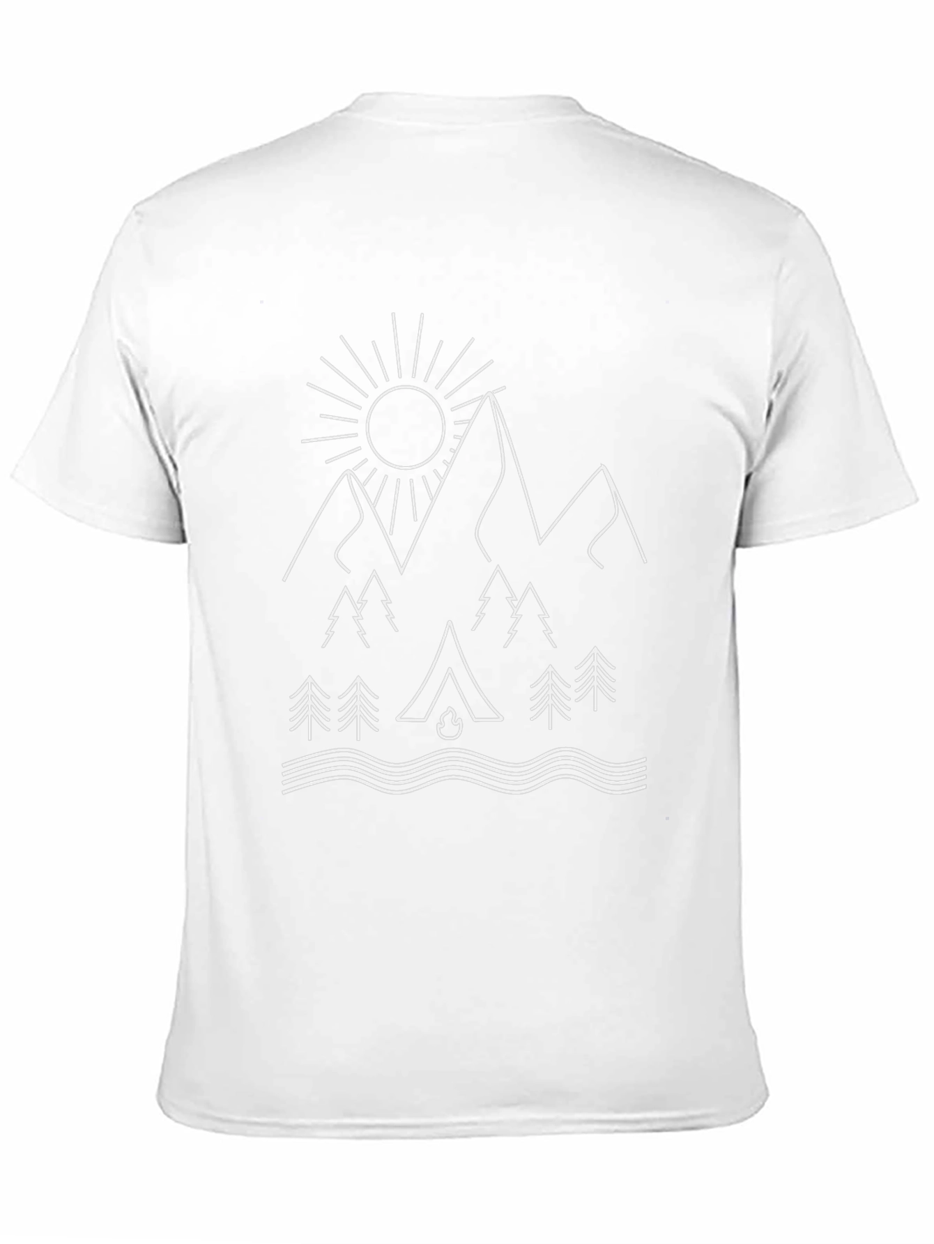 Camiseta Negra Estampado Montaña y Camping