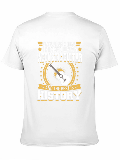 Camiseta Negra con Diseño de Guitarra Acústica