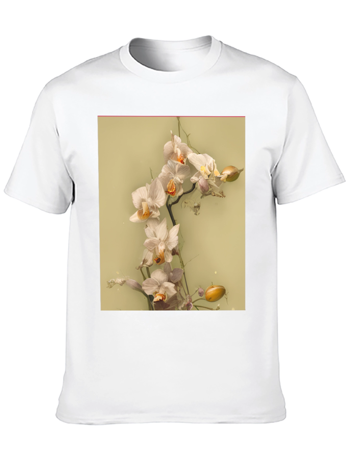 Camiseta Negra Estampado Floral Abstracto