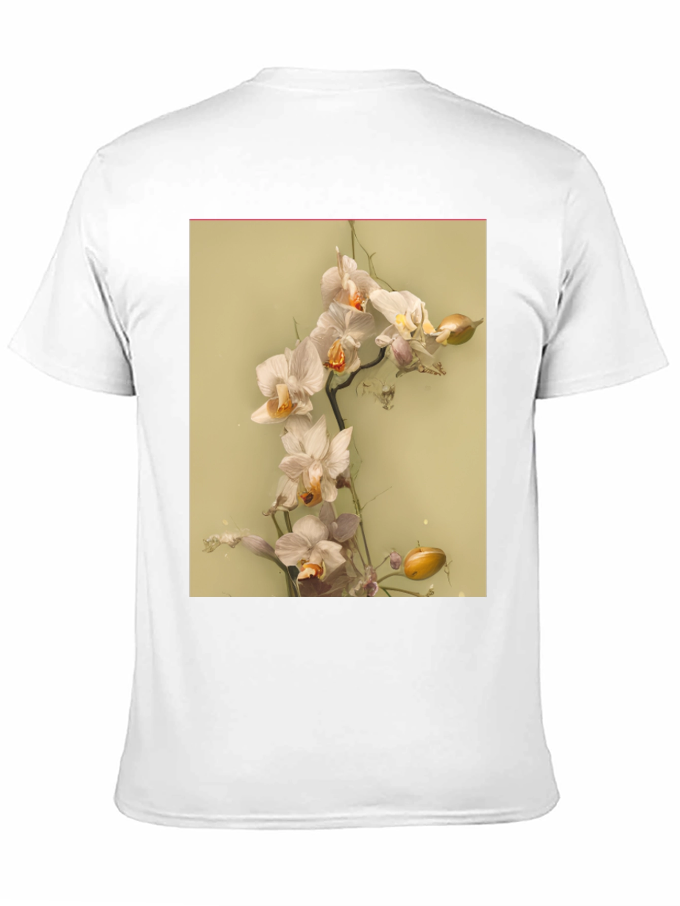 Camiseta Negra Estampado Floral Abstracto